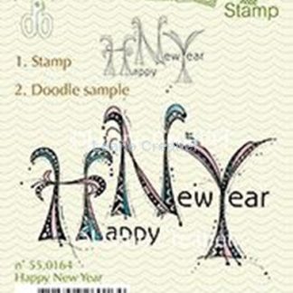 leane creatief clear stamp: happy new year