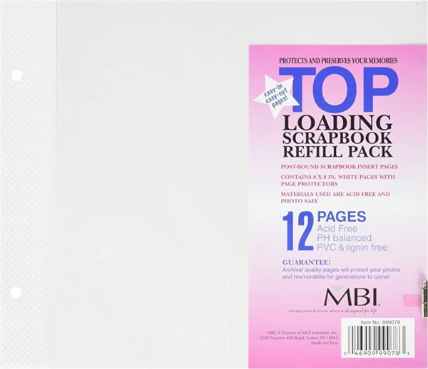 MCS 8x8 Inch Page Protectors (6pk) Top-Loading