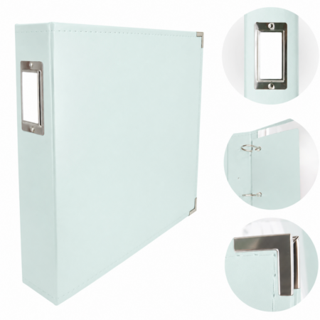 Couture Creations 12x12 D-Ring Faux Leather Album - Cool Grey (5 Refills included)
