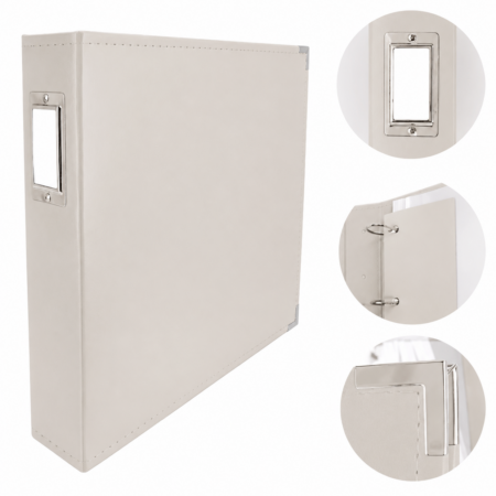 Couture Creations 12x12 D-Ring Faux Leather Album - Vanilla (5 Refills included)