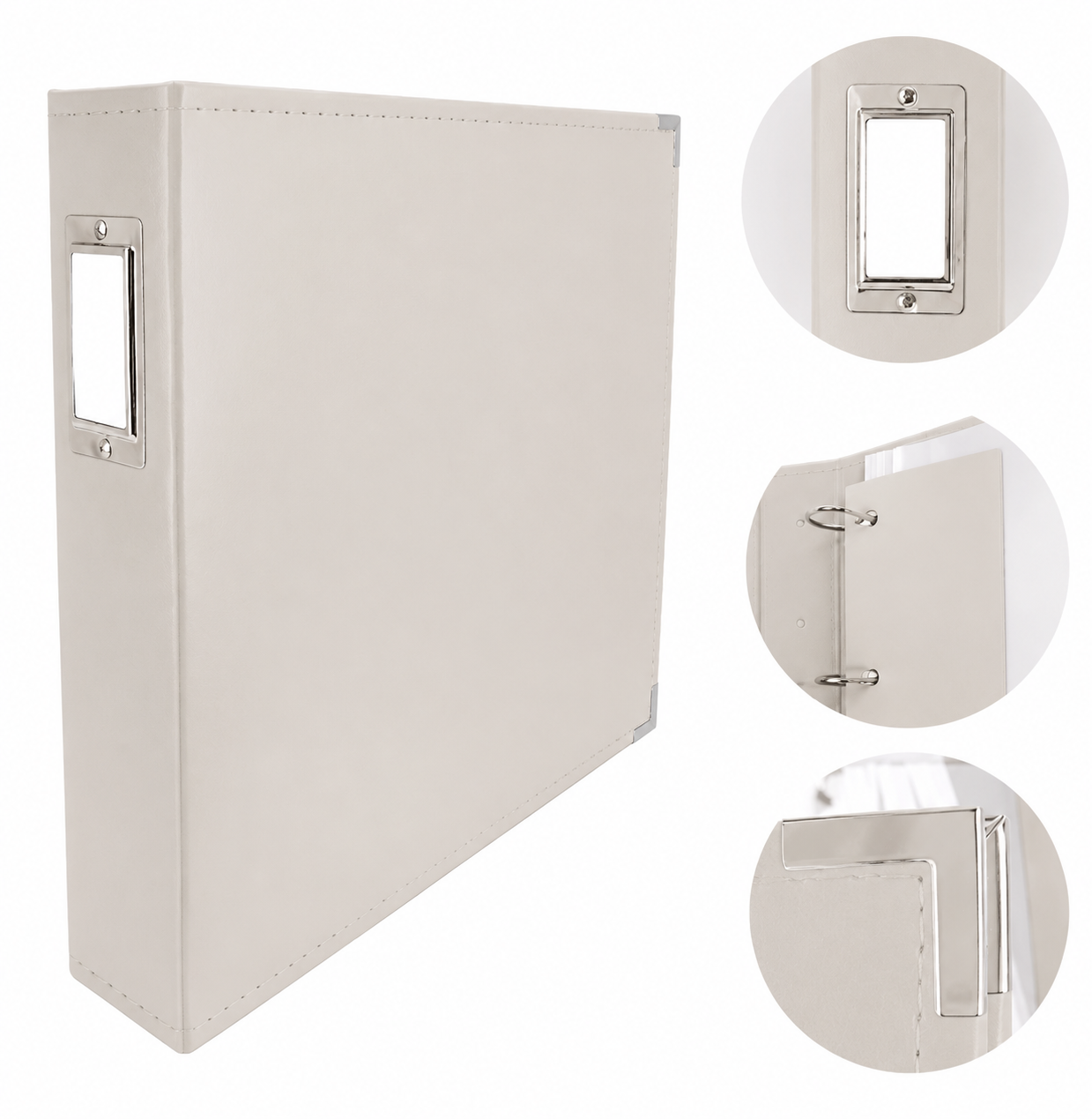Couture Creations 12x12 D-Ring Faux Leather Album - Vanilla (5 Refills included)