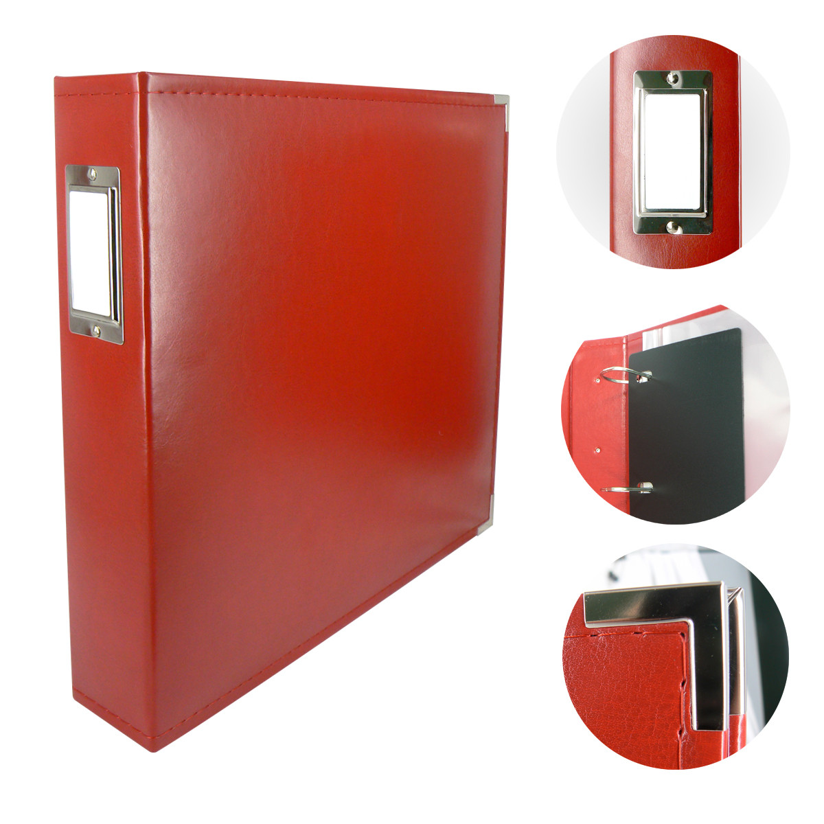 Couture Creations 12x12 D-Ring Leather Album - Red (5 Refills included)