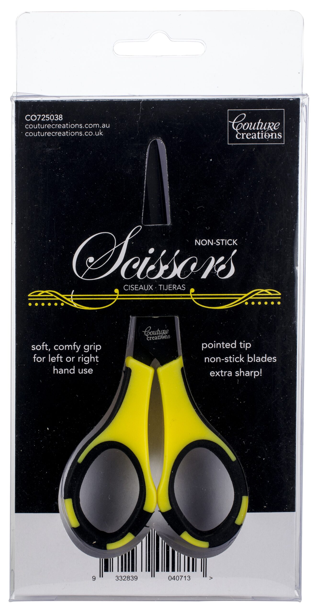 Couture Creations Teflon Scissors - 5.5 inch, Non-Stick Blades