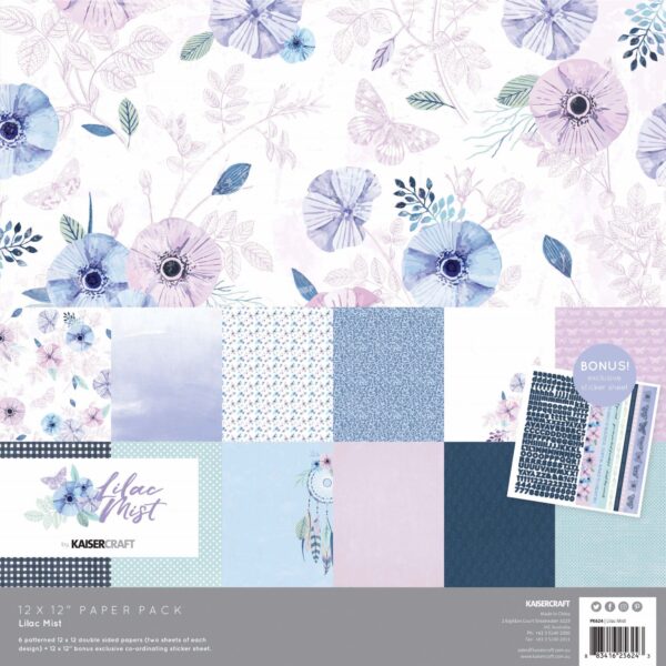 Kaisercraft Lilac Mist 12" Paper Pack