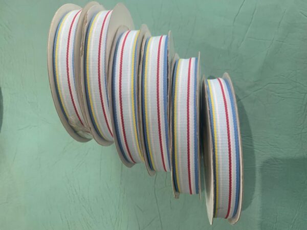 Ribbon Cotton Rib Blue Mix 15mm