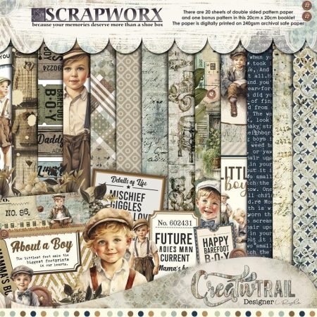 Scrapworx Pattern Paper - About a Boy Booklet (20cm X 20cm)