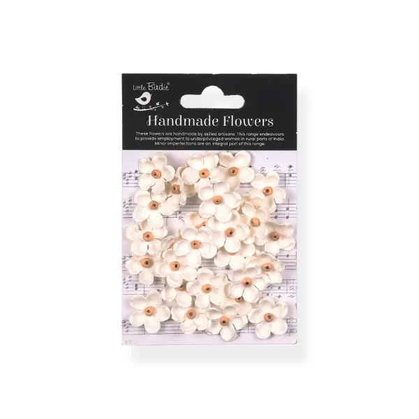 Little Birdies Beaded Blooms - Ivory Pearl (30pc)