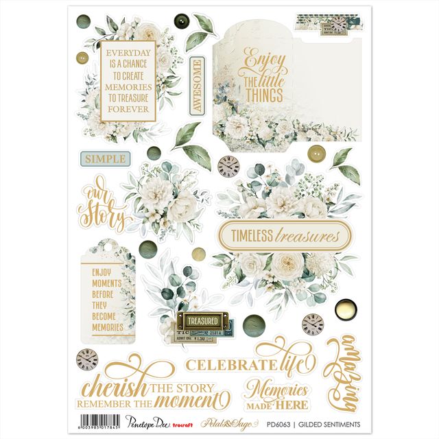 Petals and Sage Gilded Sentiment Sheet