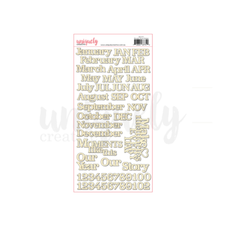 Wooden Month Stickers