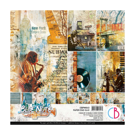 Blue Note Patterns Pad 12X12 8/Pkg