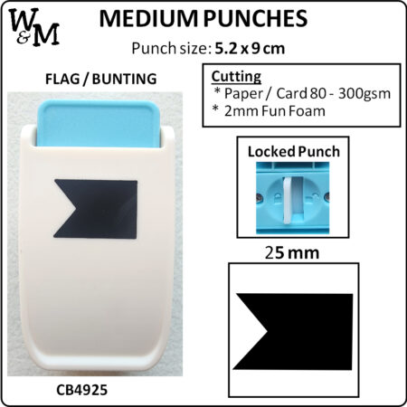Punch MEDIUM FLAG/BUNTING 25mm ea