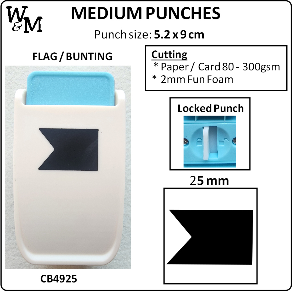 Punch MEDIUM FLAG/BUNTING 25mm ea