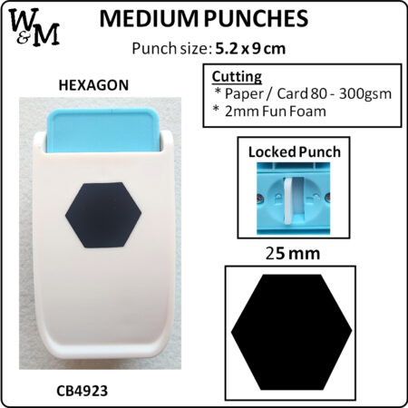Punch MEDIUM HEXAGON 25mm ea