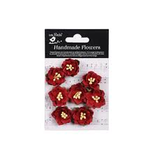 Little Birdie - Handmade Flowers - Cardinal Red (8 pc)