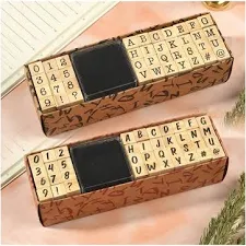 Stamp Set with Ink Pad - Alphabet/Numbers - 40 pc