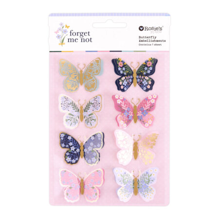 Forget Me Not Butterfly Embellishments