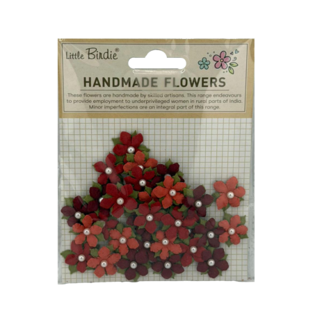 Handmade Flowers Elira - Vintage Red 30pc