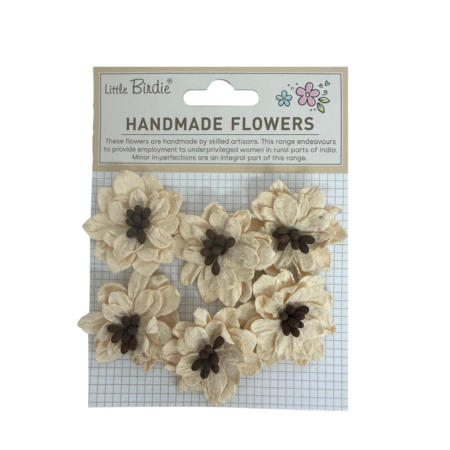 Handmade Flowers Phillip - Cream Tint 6pc