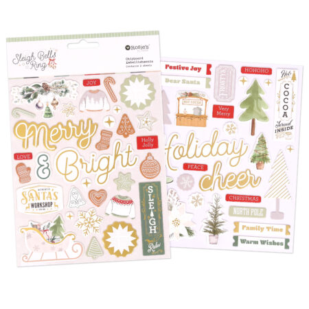 Sleigh Bells Ring Chipboard Stickers 2 Sheets