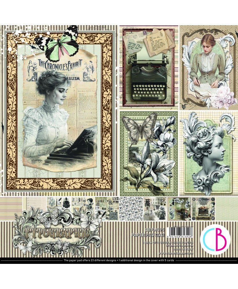Typographic Paper Pad 12x12 12/Pkg